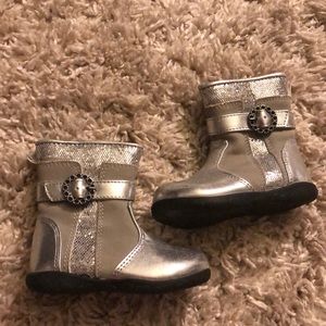 Girls Silver Boots | Size 4